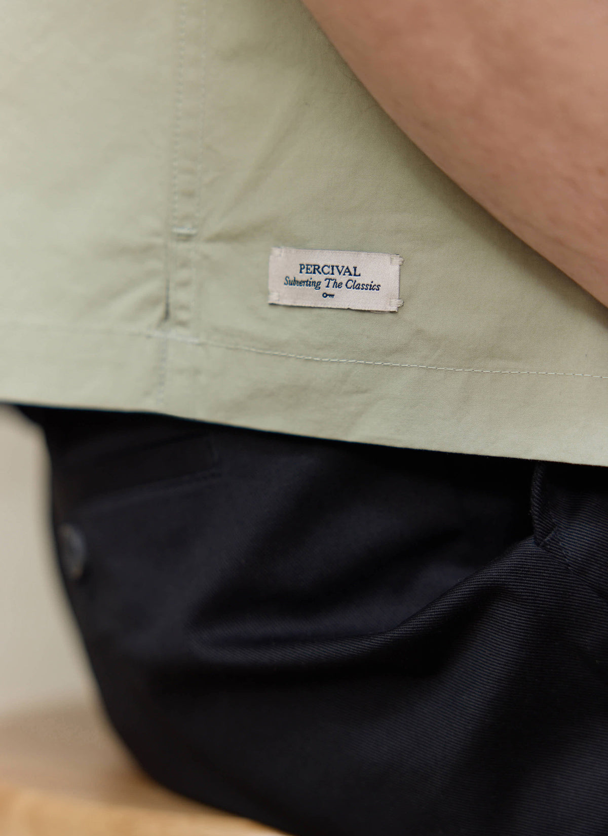 Men's Pistachio Cuban Collar Shirt - Daniel - Cotton | Percival Classic
