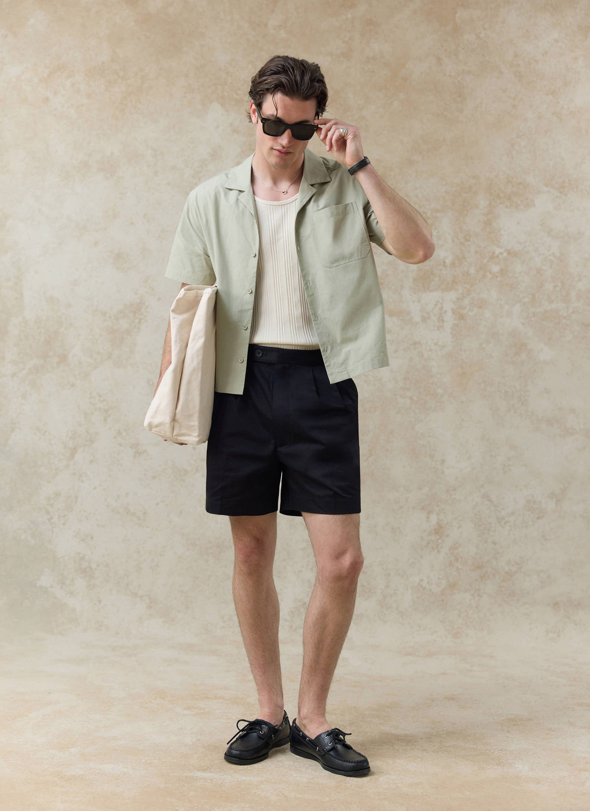 Men's Pistachio Cuban Collar Shirt - Daniel - Cotton | Percival Classic