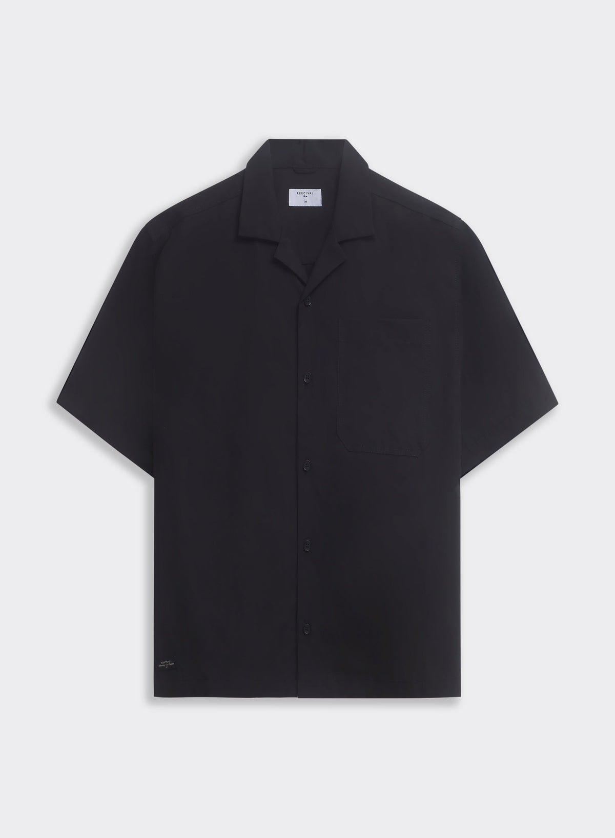 Men's Black Cuban Collar Shirt - Daniel - Cotton | Percival Great Value