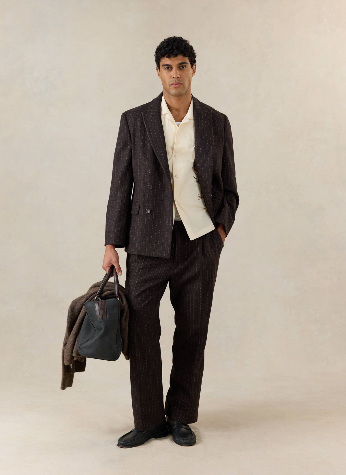 Men's Cream Embroidered Cuban Shirt - Cotton - Percival | Percival Featured