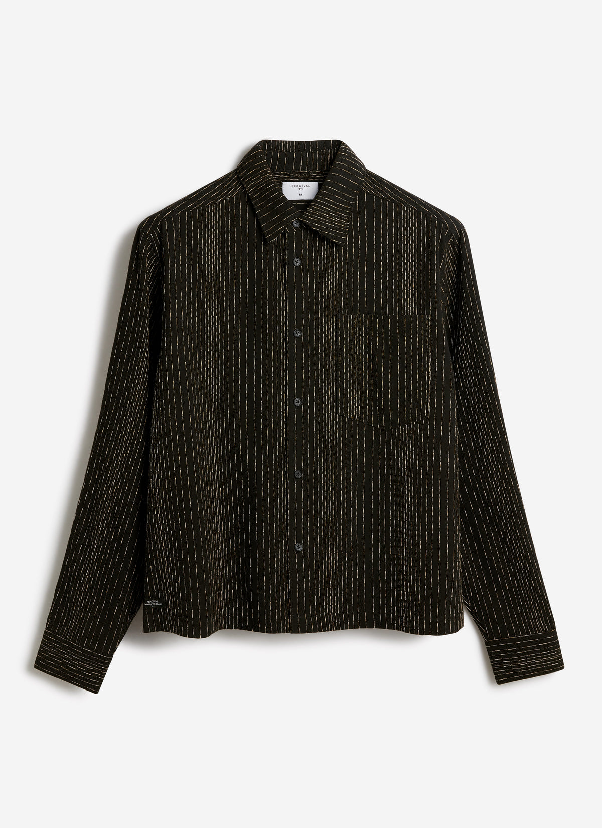 Men's Long Sleeve Boxy Shirt - Leland - Cotton - Black | Percival Smart Buy