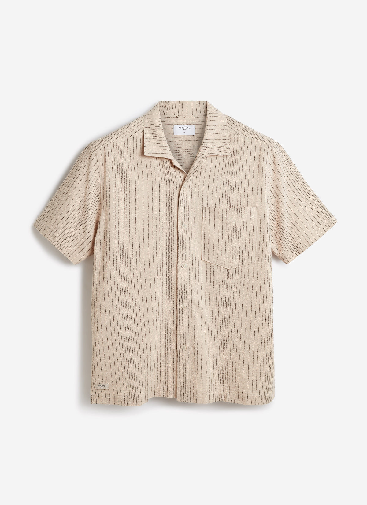 Men's Cuban Collar Shirt: Leland - Cream - Cotton | Percival Hot Sale
