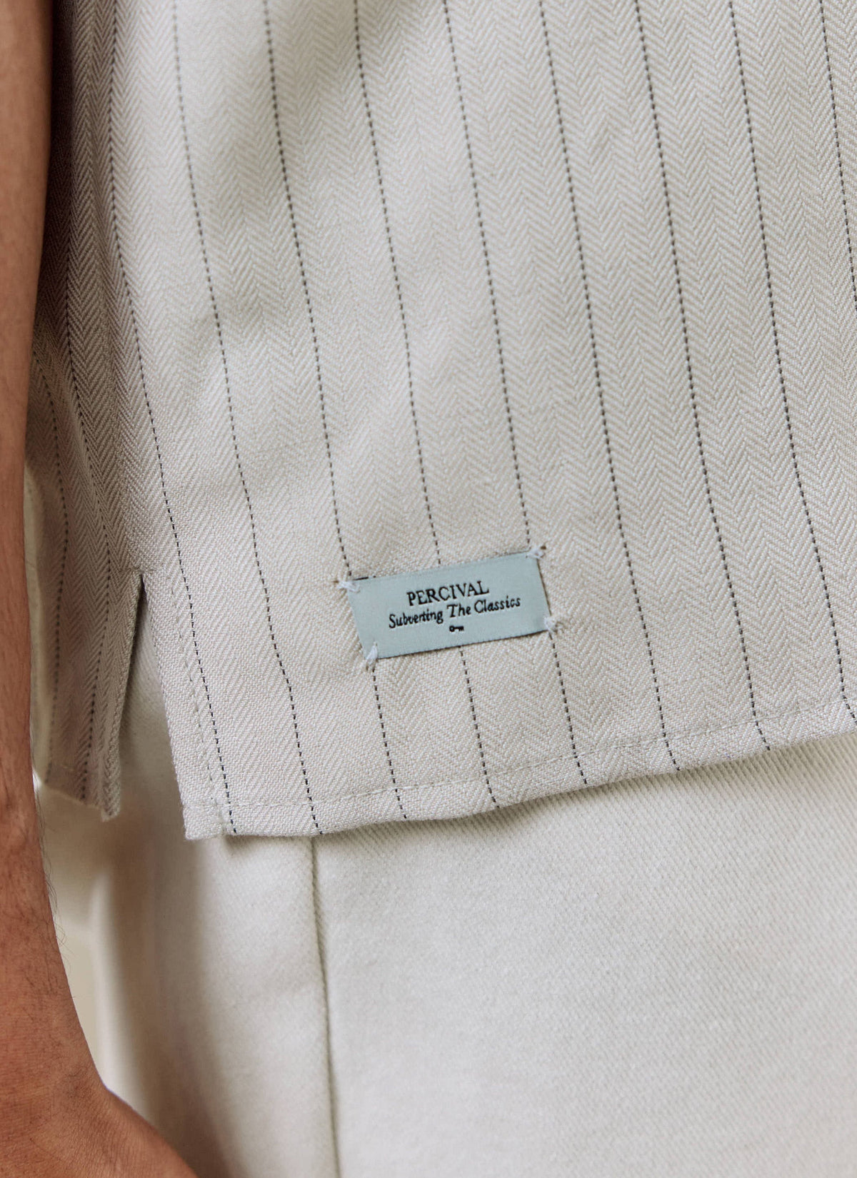 Men's Boxy Short Sleeve Shirt - Linen Blend - Cream | Percival Essential