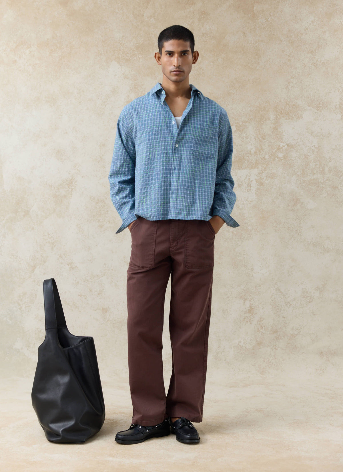 Men's Hinsley Checked Boxy Shirt - 100% Cotton | Percival Essential