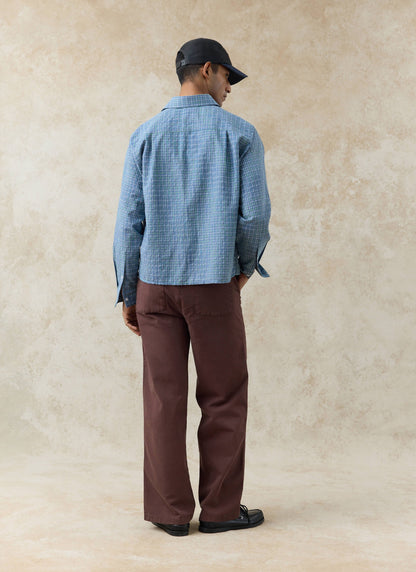 Men's Hinsley Checked Boxy Shirt - 100% Cotton | Percival Essential