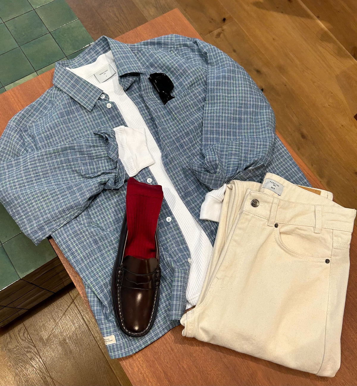 Men's Hinsley Checked Boxy Shirt - 100% Cotton | Percival Essential