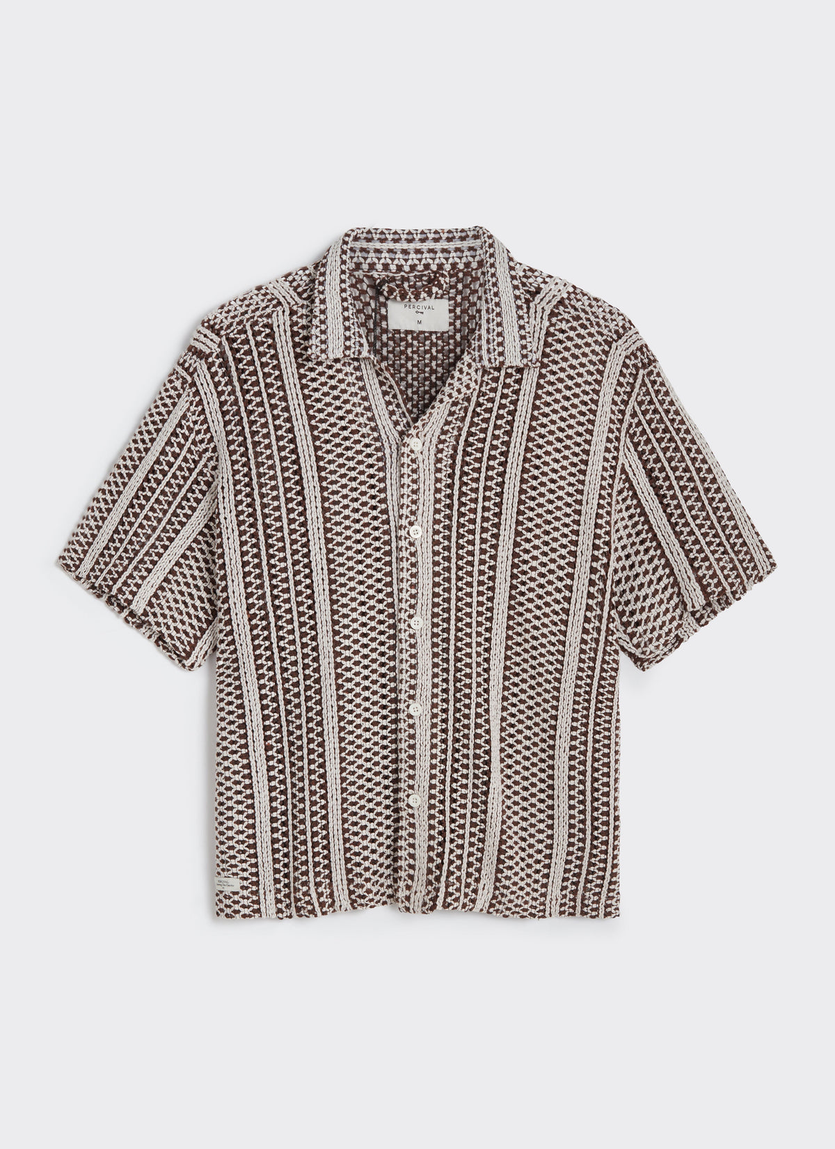 Men's Boxy Crochet Shirt - Hugh - Cotton - Brown | Percival Value