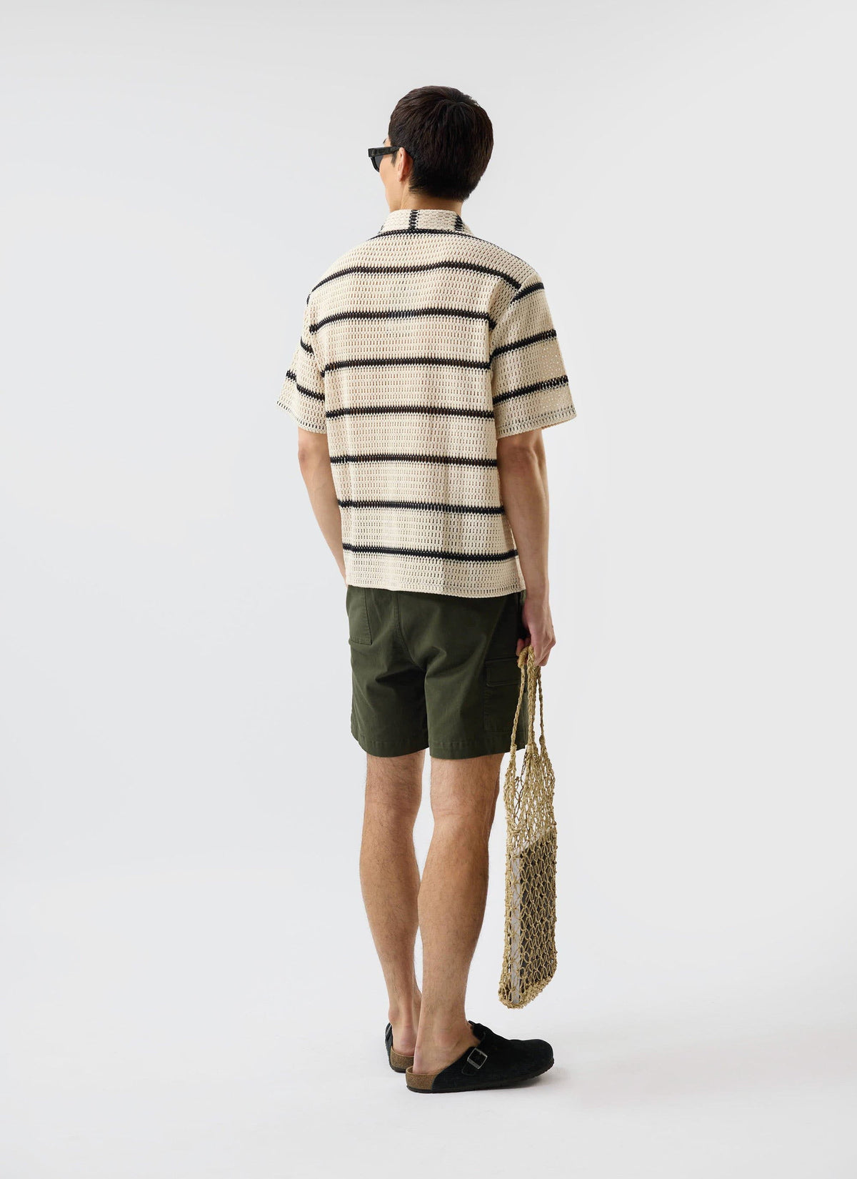 Men's Crochet Cuban Shirt: Clonk Groundsman - Ecru Cream | Percival Sale