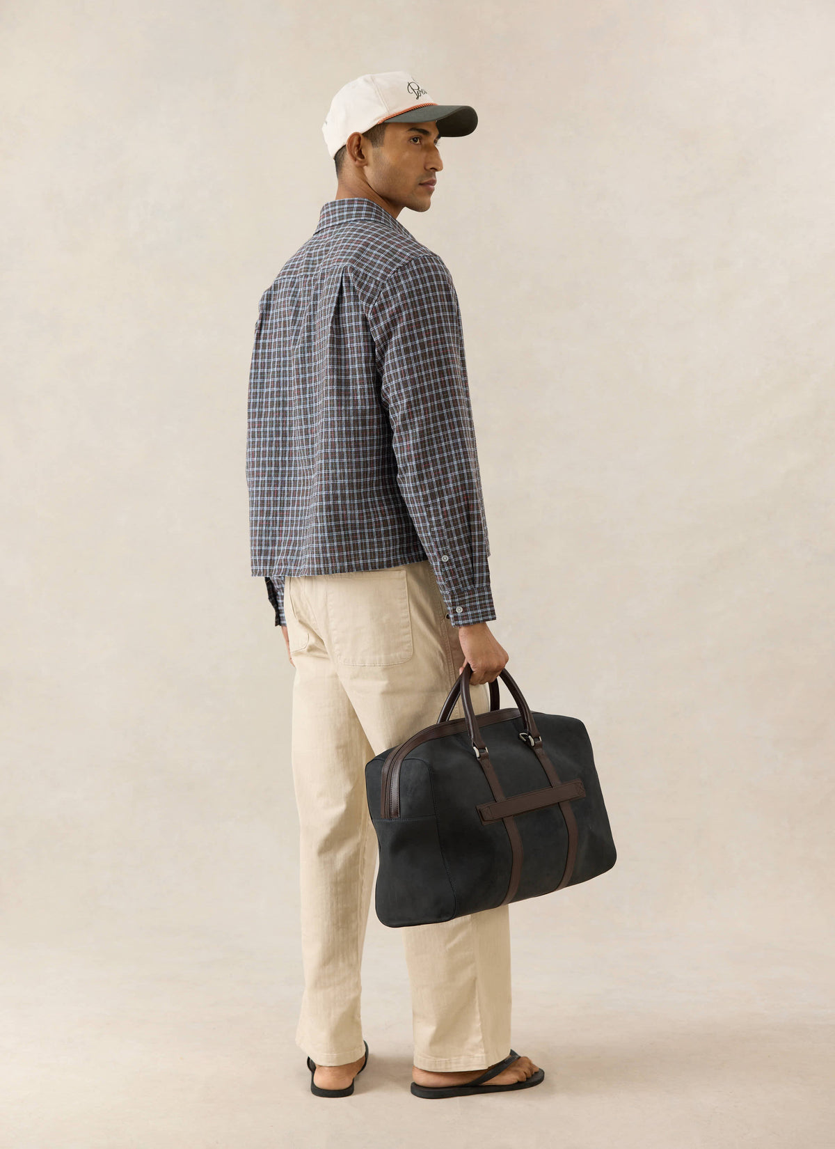 Men's Check Boxy Shirt - Hinsley - 100% Cotton - Brown | Percival Smart Buy