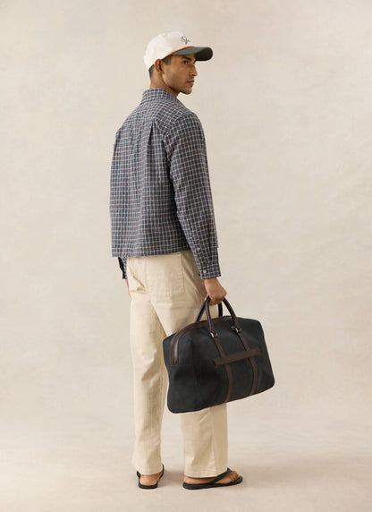 Men's Check Boxy Shirt - Hinsley - 100% Cotton - Brown | Percival Smart Buy