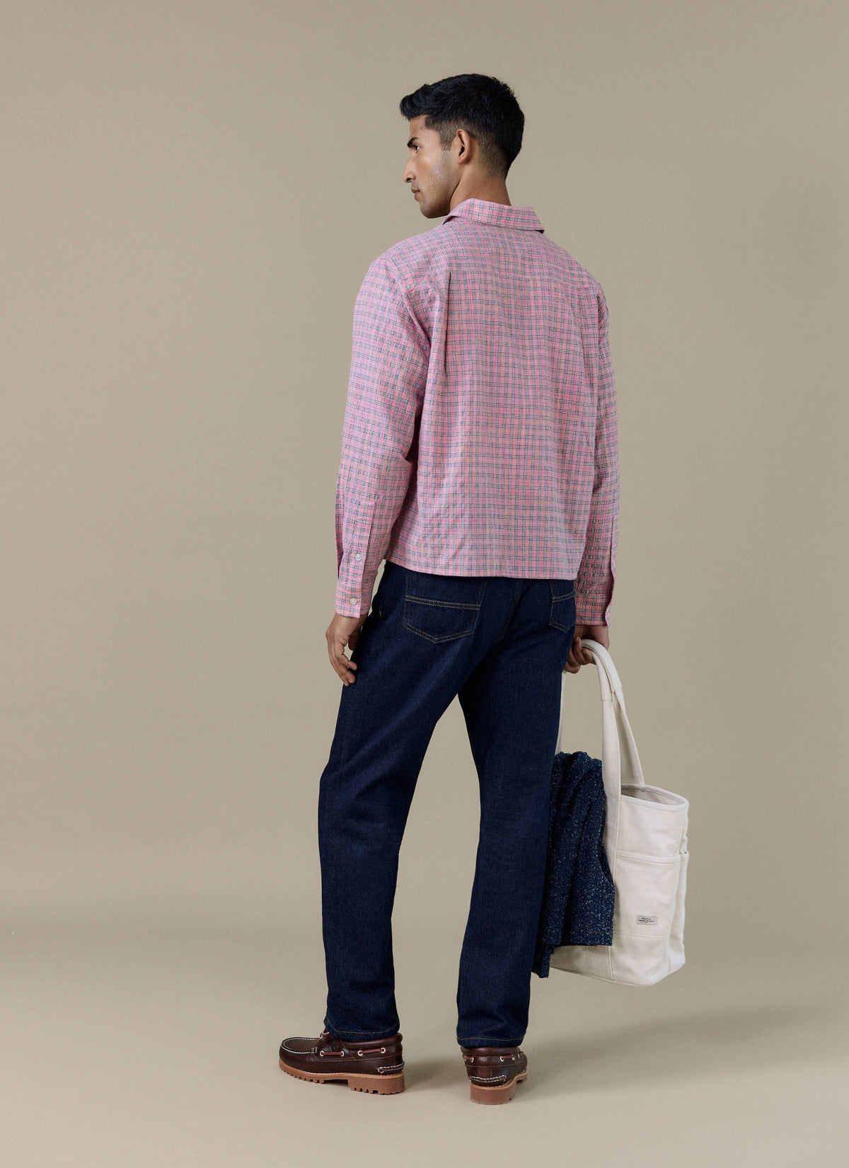 Men's Pink Check Shirt - Hinsley - Cotton | Percival Deals