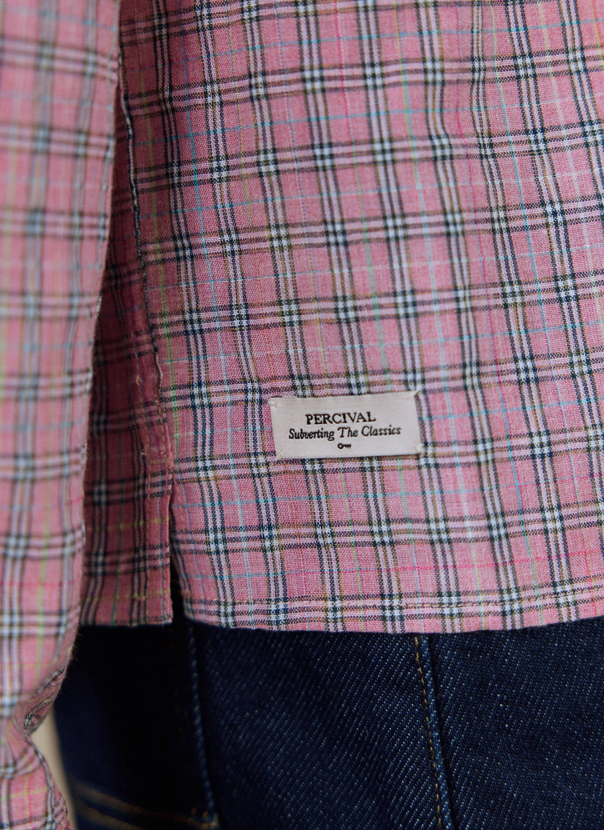 Men's Pink Check Shirt - Hinsley - Cotton | Percival Deals