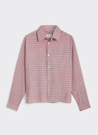 Men's Pink Check Shirt - Hinsley - Cotton | Percival Deals