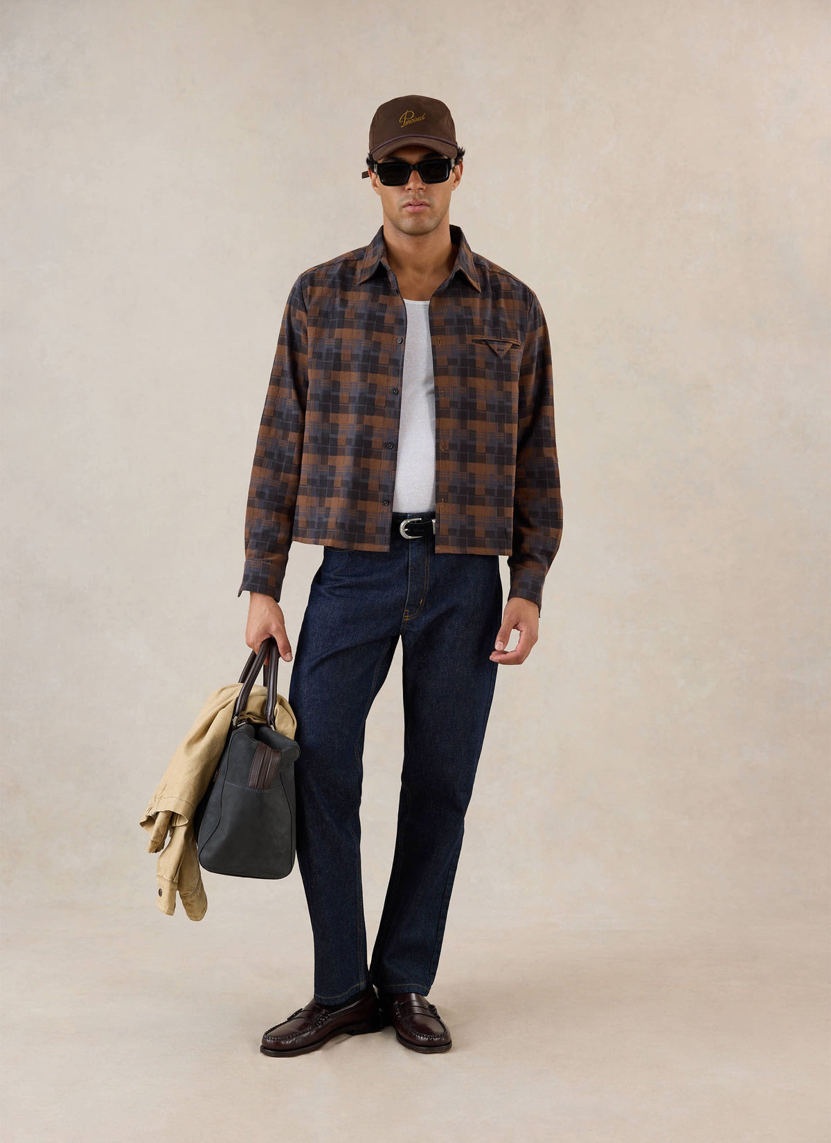 Hinsley Boxy Sleeve Shirt - Brown Check - Percival | Percival Customer Favorite