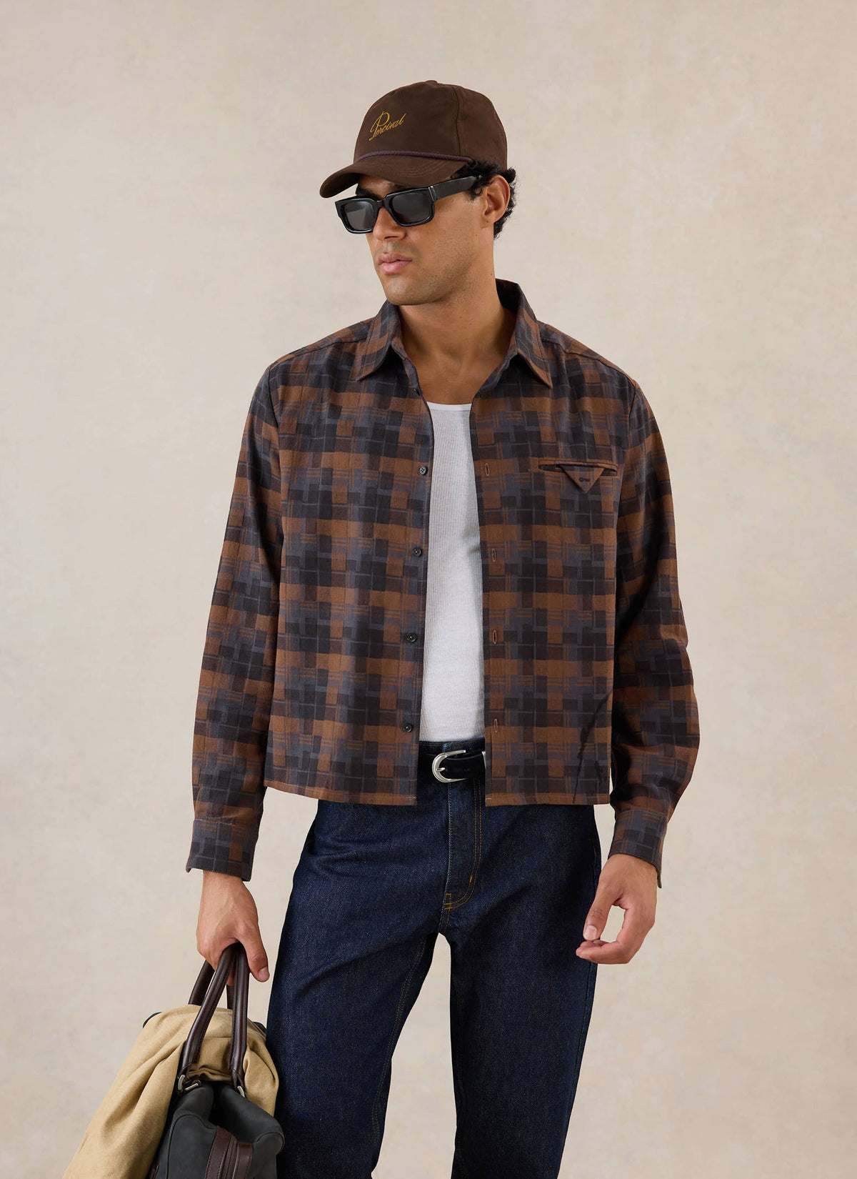 Hinsley Boxy Sleeve Shirt - Brown Check - Percival | Percival Customer Favorite