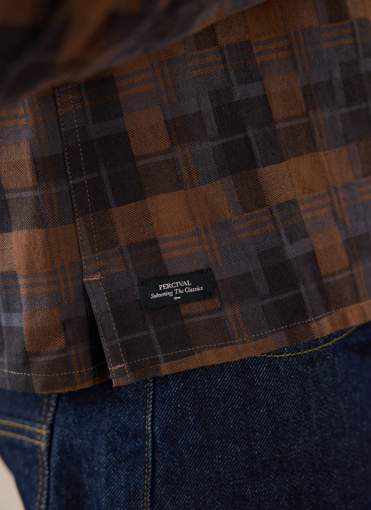 Hinsley Boxy Sleeve Shirt - Brown Check - Percival | Percival Customer Favorite