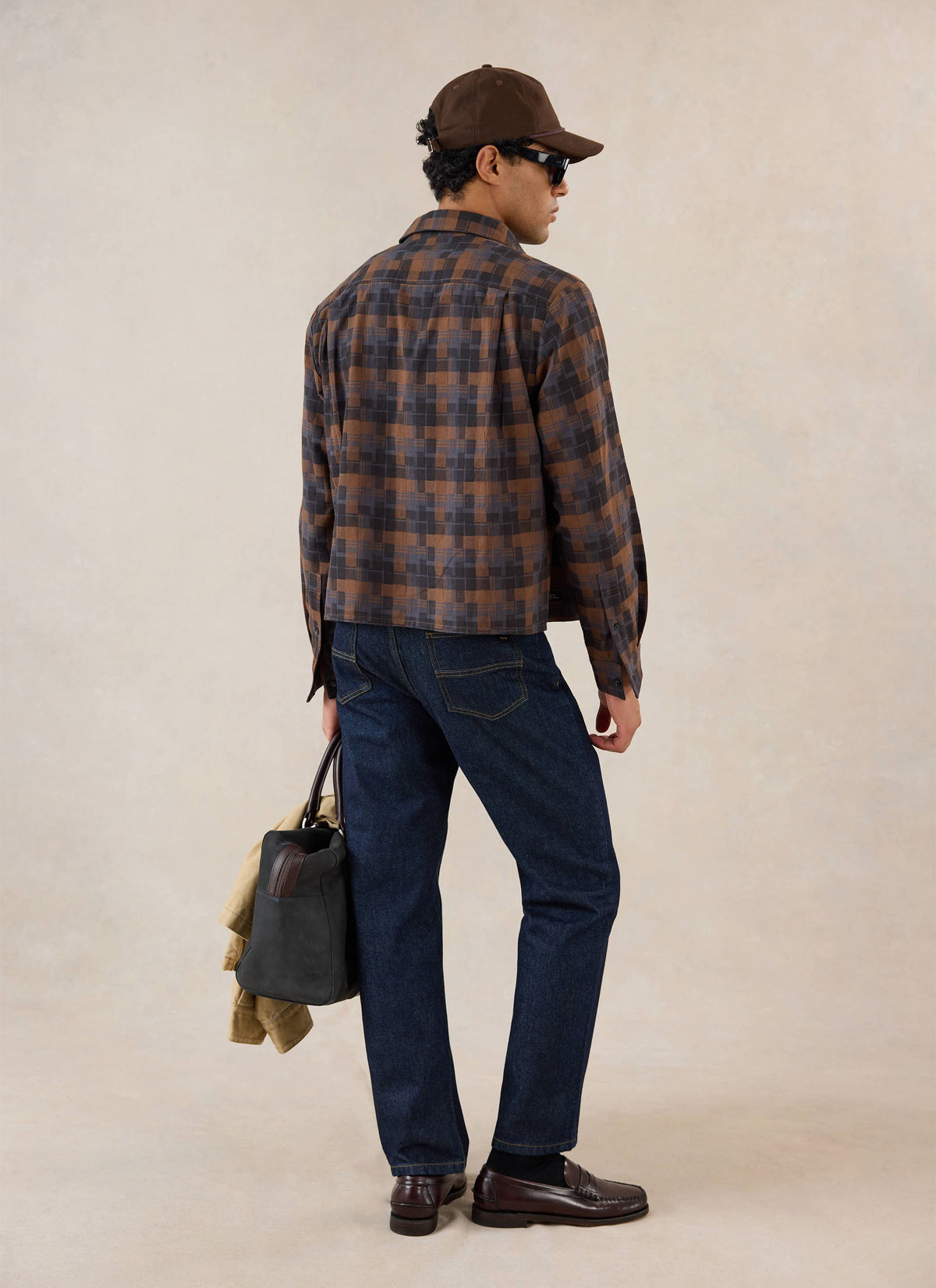 Hinsley Boxy Sleeve Shirt - Brown Check - Percival | Percival Customer Favorite