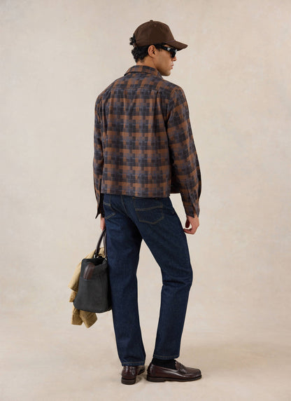 Hinsley Boxy Sleeve Shirt - Brown Check - Percival | Percival Customer Favorite