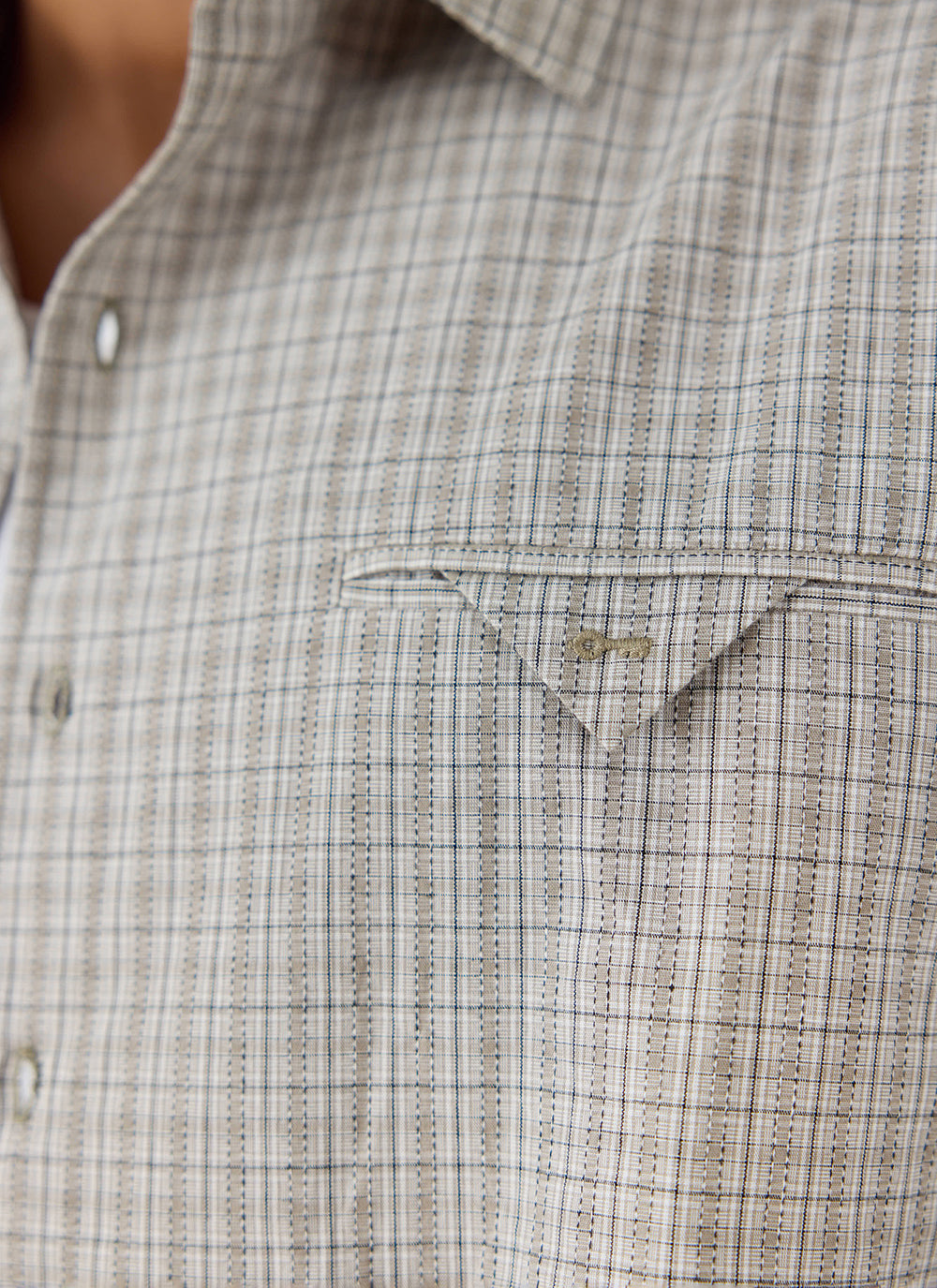 Men's Check Shirt: Hinsley - Cotton - Cream Check - Percival | Percival Sale