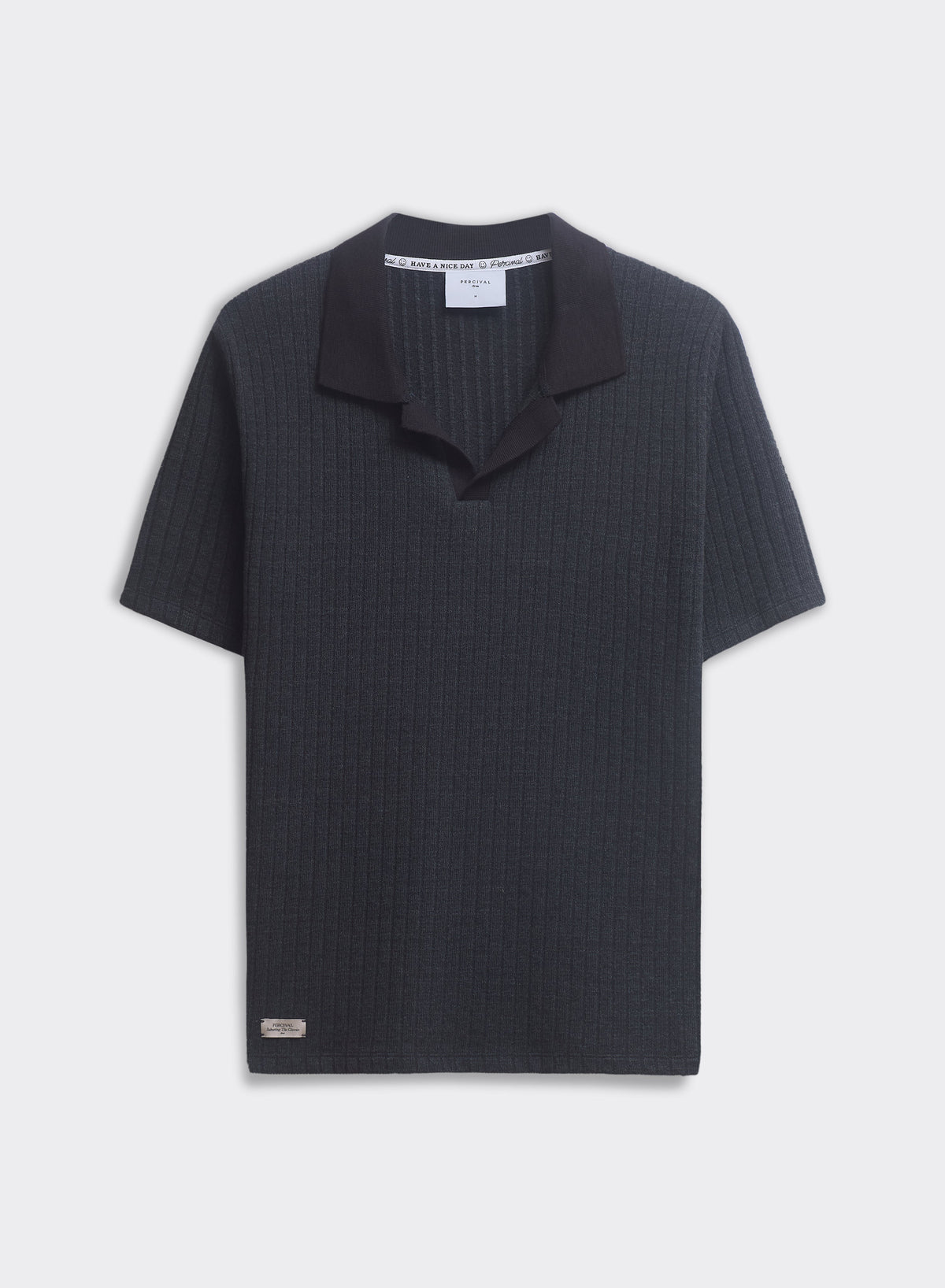 Men's Knitted Polo Shirt - Anthony - Cotton Blend - Black | Percival Everyday