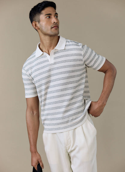 Men's Knitted Polo Shirt - Laurent - Cotton - Black | Percival Trusted