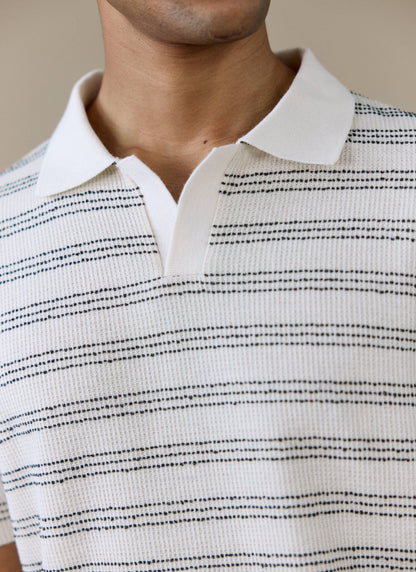 Men's Knitted Polo Shirt - Laurent - Cotton - Black | Percival Trusted