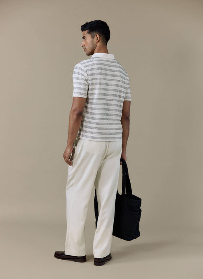 Men's Knitted Polo Shirt - Laurent - Cotton - Black | Percival Trusted