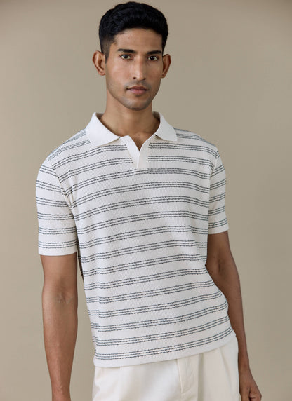 Men's Knitted Polo Shirt - Laurent - Cotton - Black | Percival Trusted