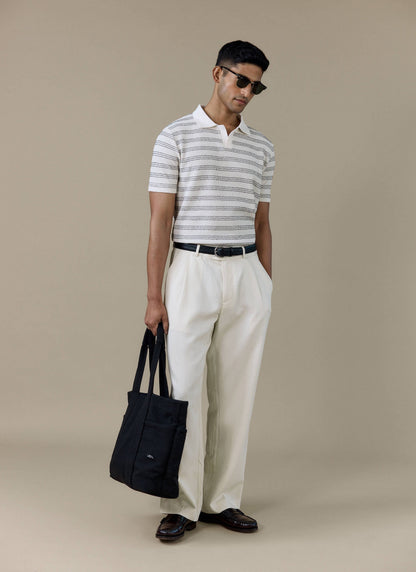 Men's Knitted Polo Shirt - Laurent - Cotton - Black | Percival Trusted