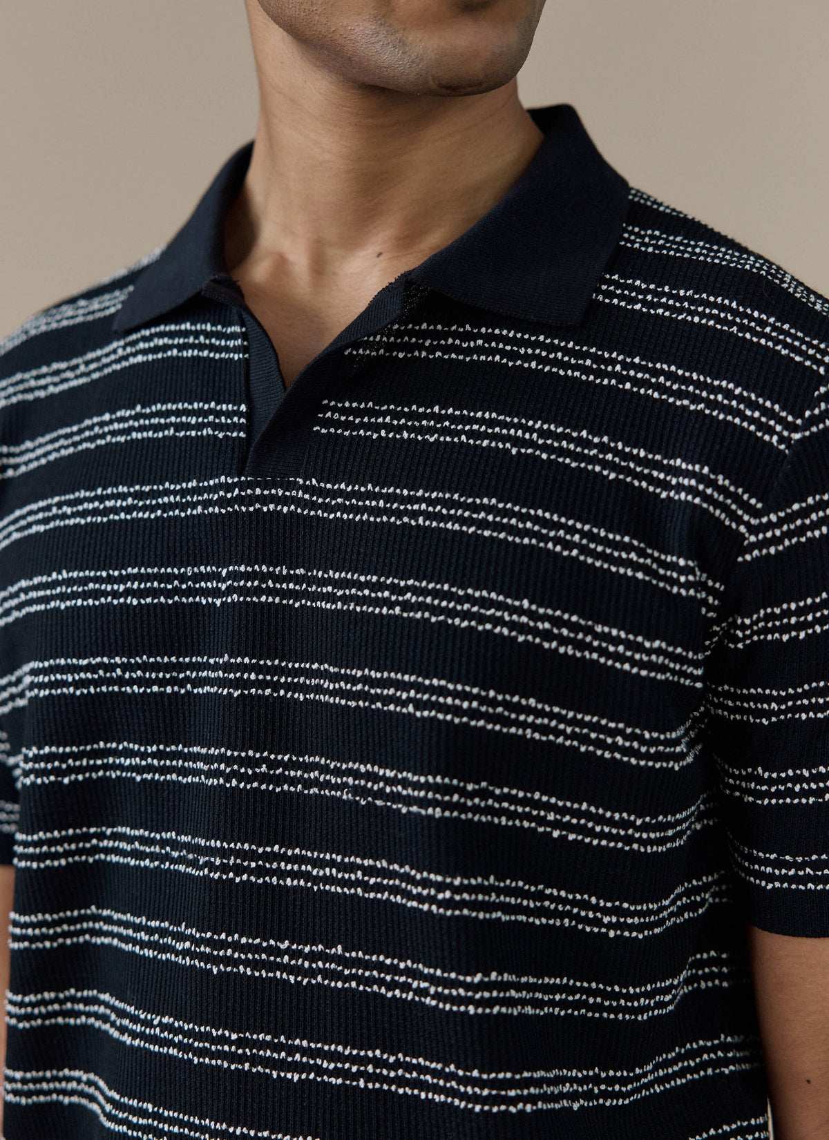 Men's Laurent Boxy Polo - Organic Cotton Blend - Black | Percival Popular