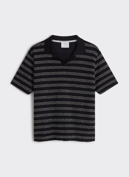 Men's Laurent Boxy Polo - Organic Cotton Blend - Black | Percival Popular