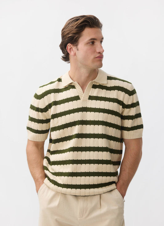 Stine Knitted Polo - Cotton - Cream | Percival Exclusive