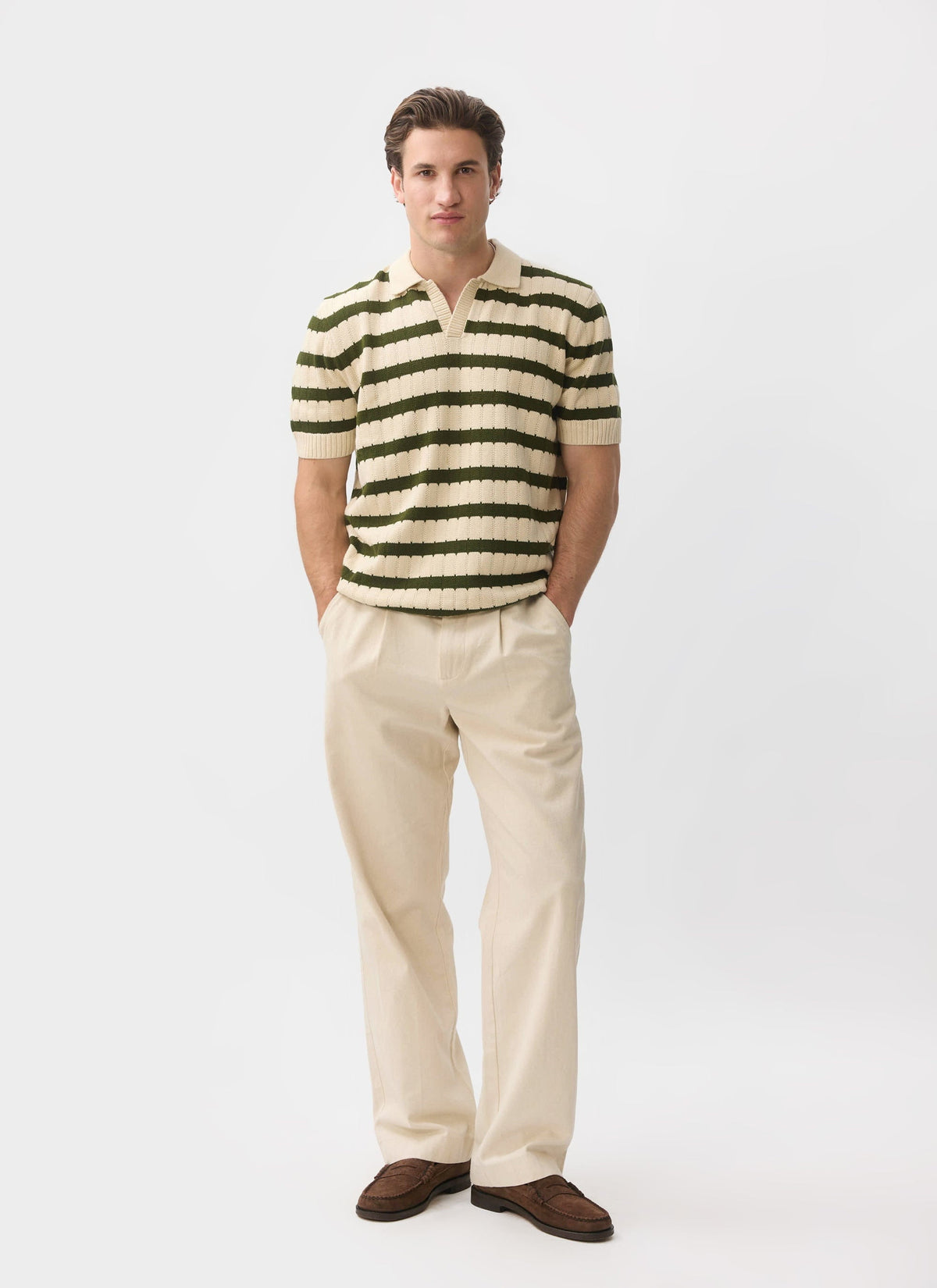 Stine Knitted Polo - Cotton - Cream | Percival Exclusive