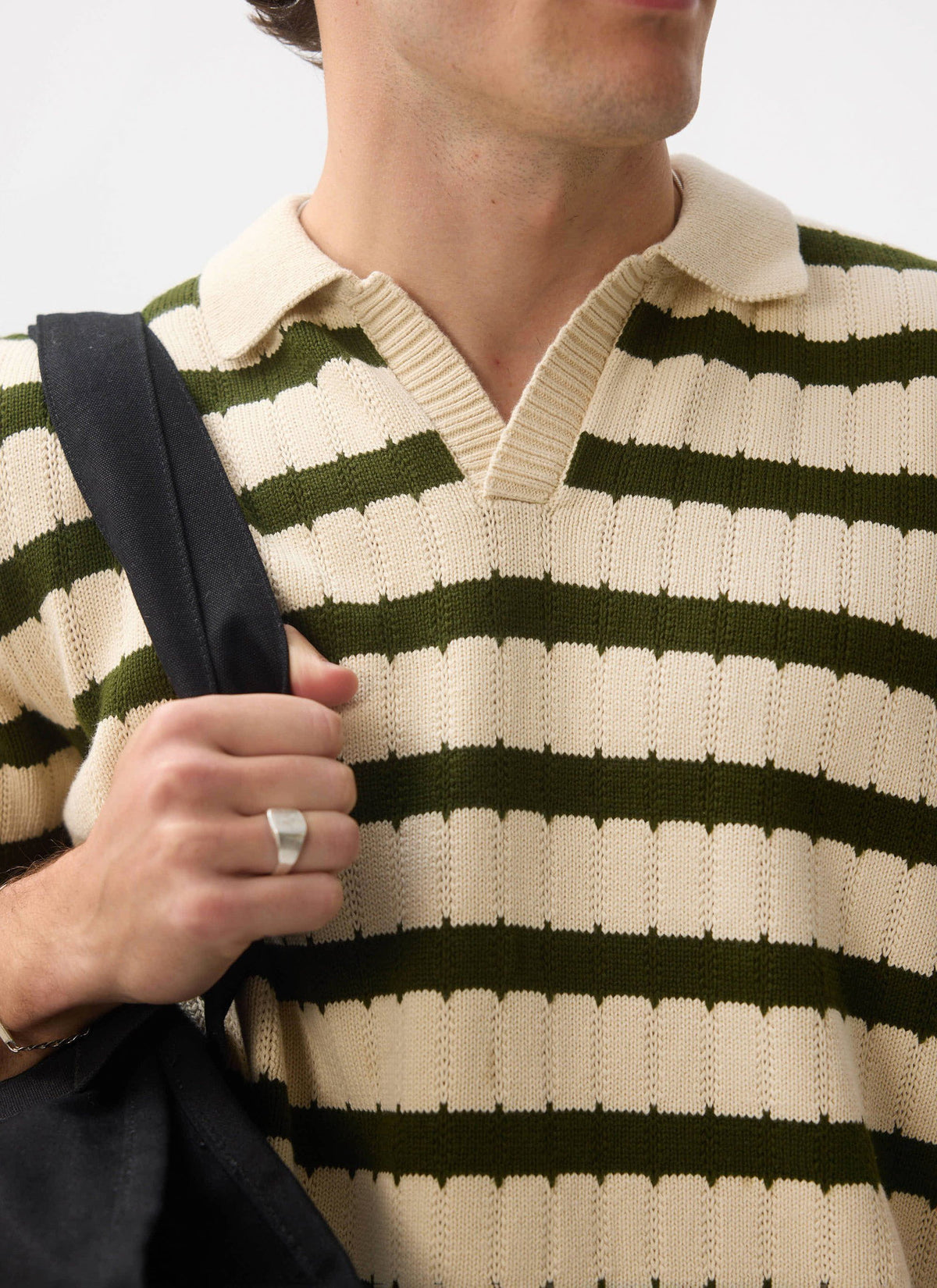 Stine Knitted Polo - Cotton - Cream | Percival Exclusive