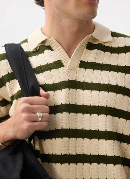 Stine Knitted Polo - Cotton - Cream | Percival Exclusive