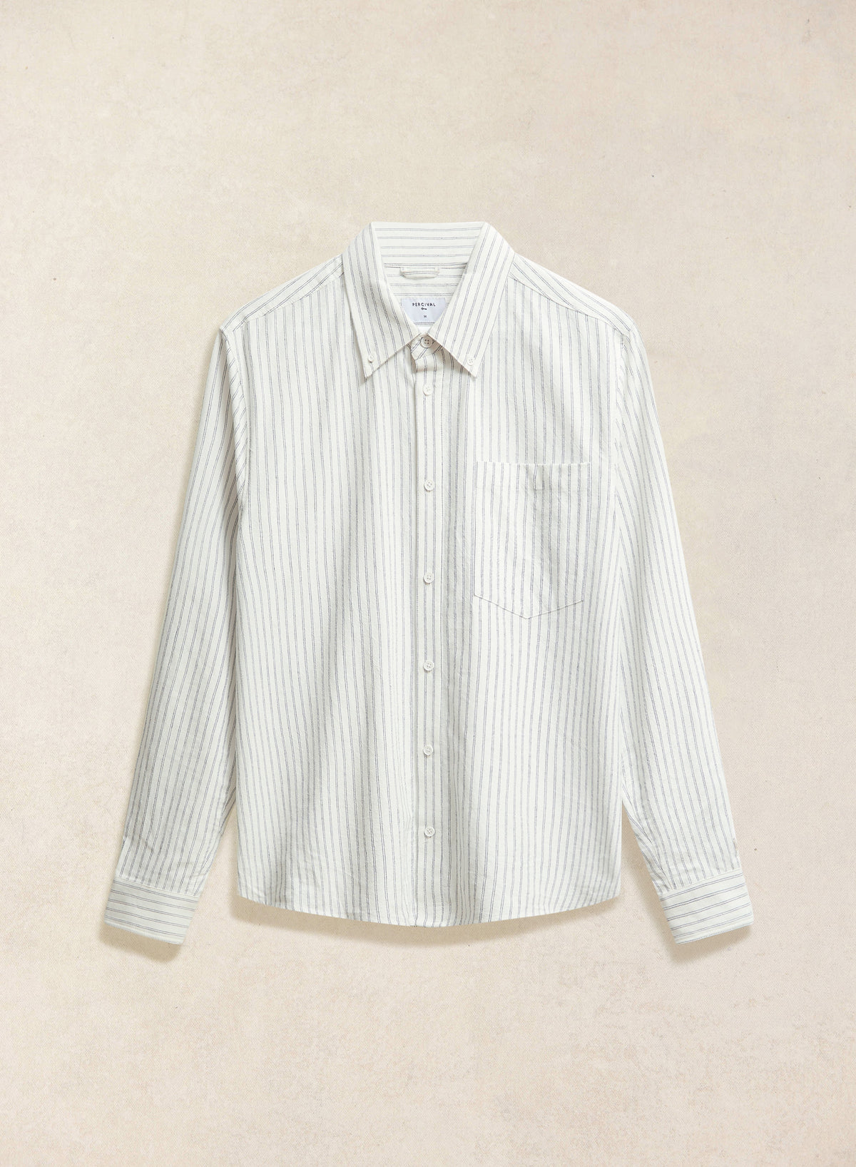 Men's Striped Oxford Shirt - Fabian - Cotton - White - Percival | Percival Quality