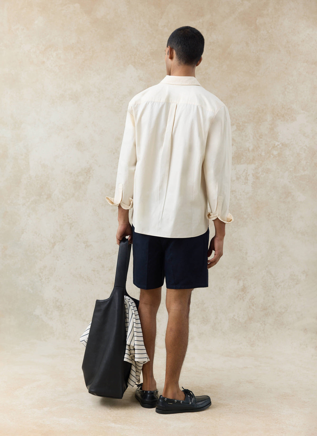 Men's Relaxed Fit Poplin Shirt: Dali - Cotton - Cream | Percival Exclusive