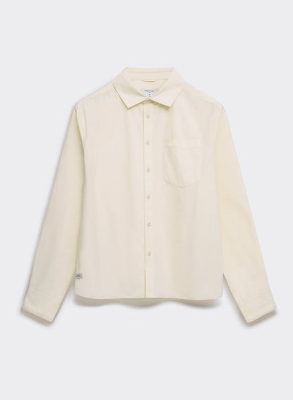 Men's Relaxed Fit Poplin Shirt: Dali - Cotton - Cream | Percival Exclusive