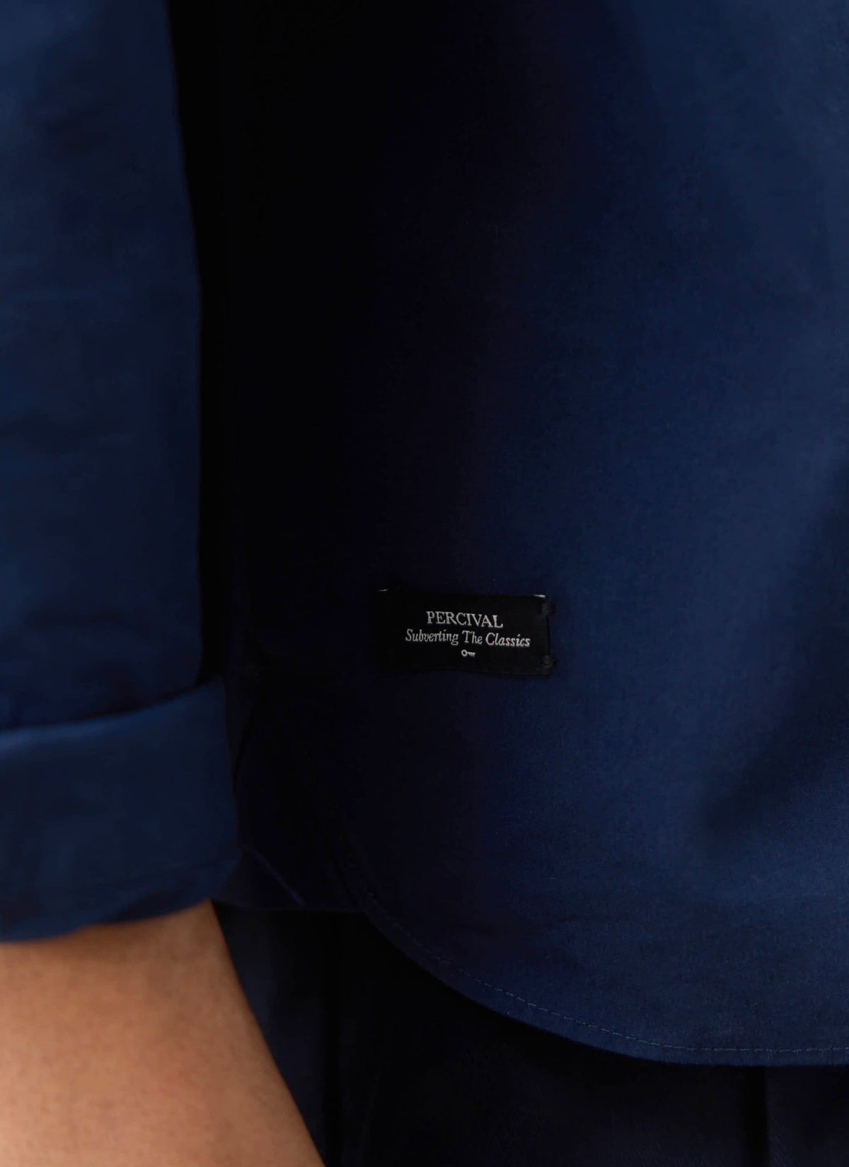 Men's Relaxed Fit Poplin Shirt: Dali - Cotton - Navy Blue | Percival Popular