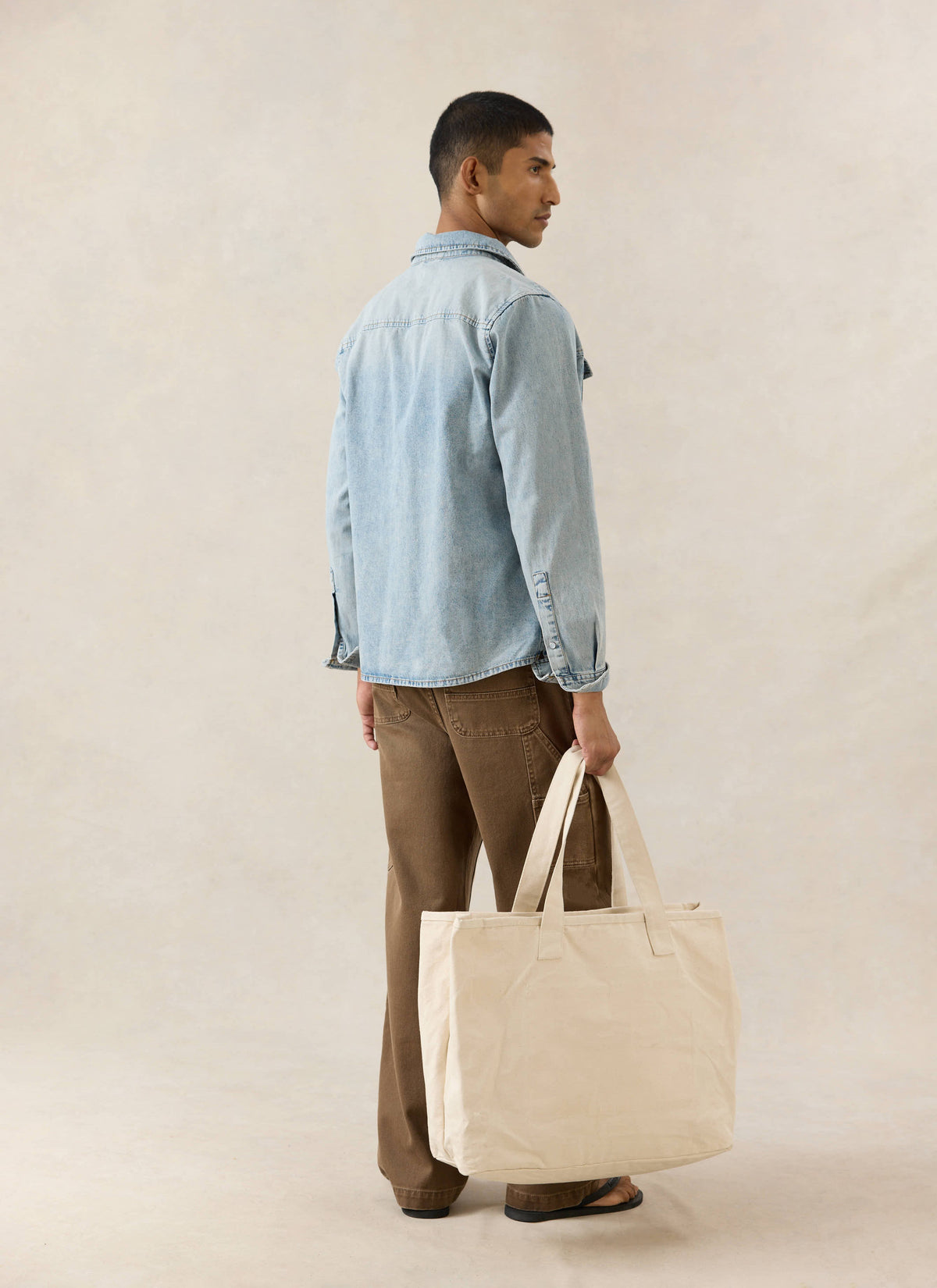 Men's Denim Western Shirt - Cotton - Stone Wash | Percival New