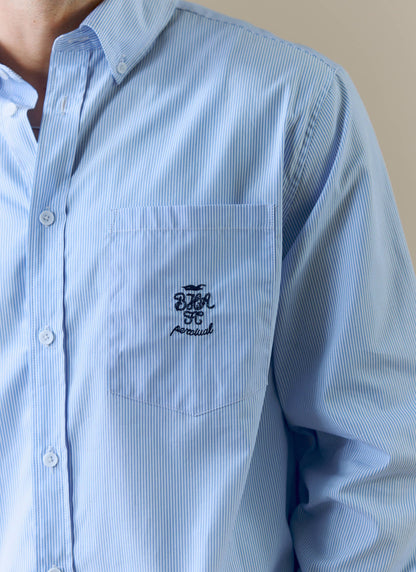 Men's Striped Pearce Long Sleeve Shirt - Percival x BHAFC - Blue | Percival Trending