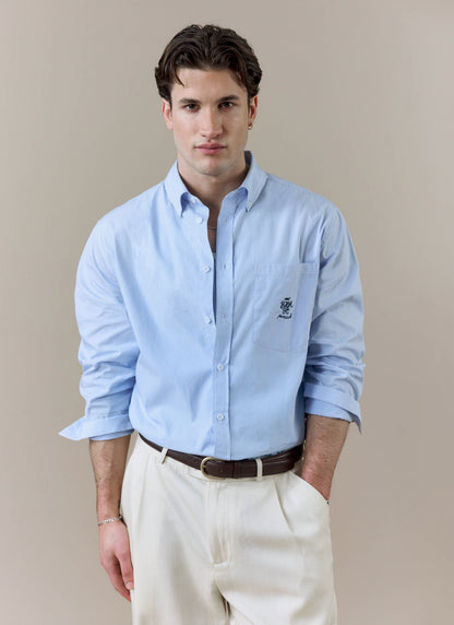Men's Striped Pearce Long Sleeve Shirt - Percival x BHAFC - Blue | Percival Trending