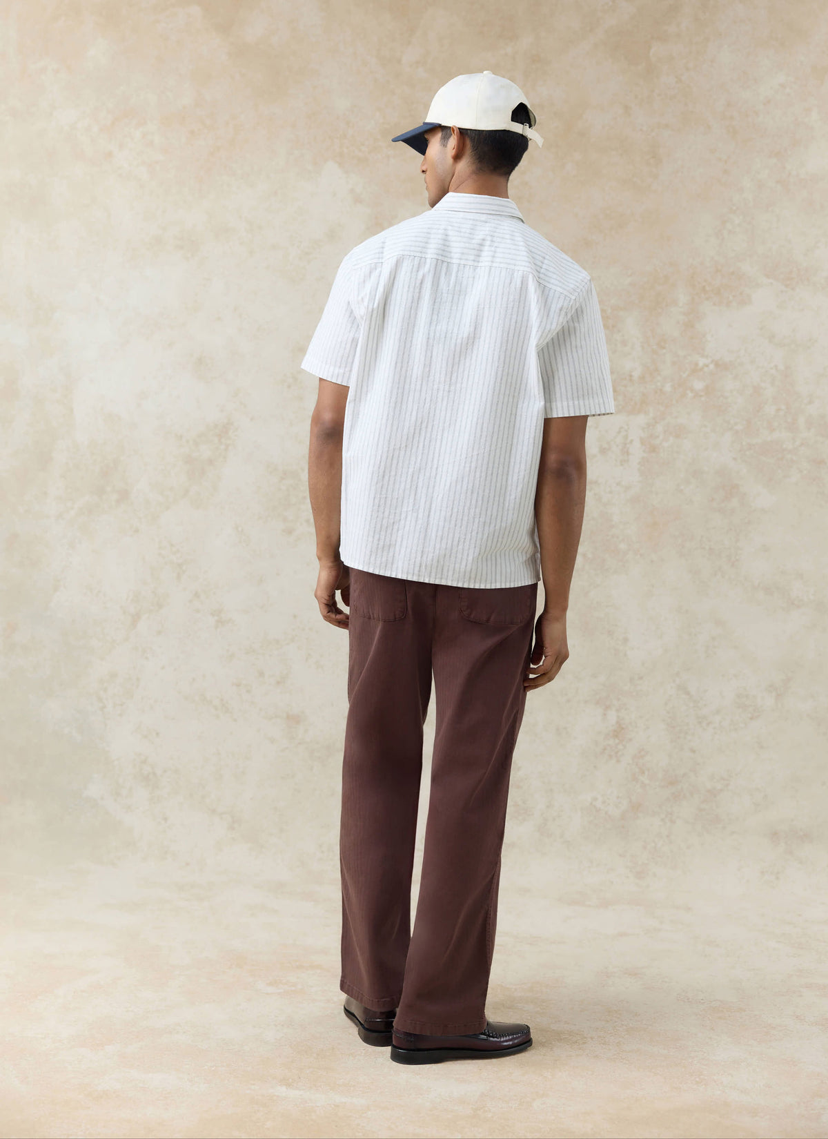 Men's Embroidered Shirt: Lucia - Cotton - Cream Stripe | Percival Latest