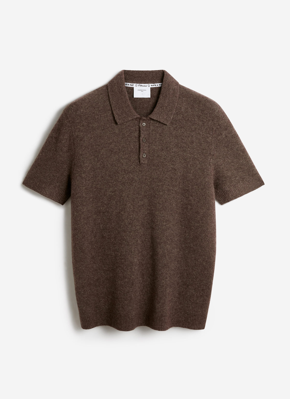 Men's Collins Knitted Polo Shirt - Brown - Yak & Wool | Percival Classic