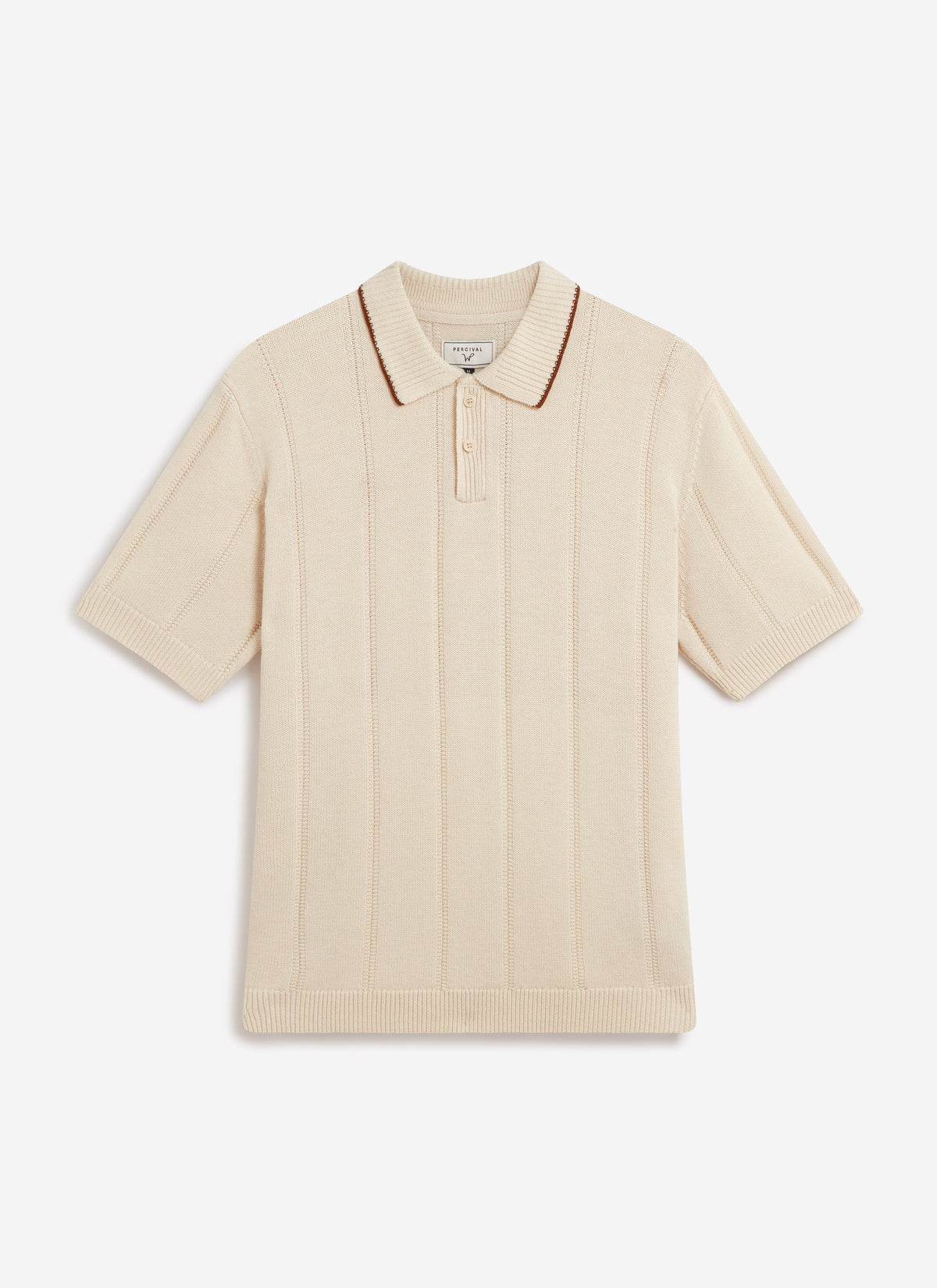 Men's Wool Polo Shirt - Percival x Warren - Ecru Cream | Percival Smart Buy
