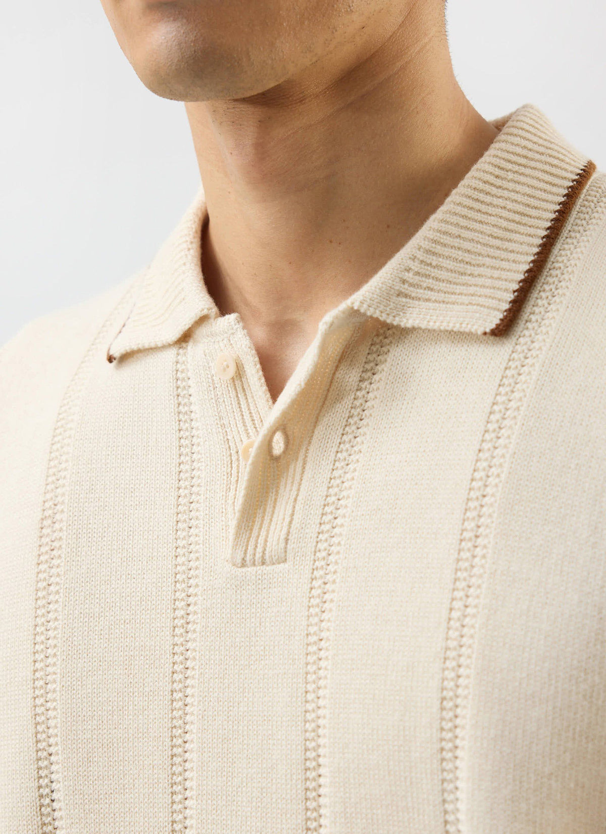 Men's Wool Polo Shirt - Percival x Warren - Ecru Cream | Percival Smart Buy