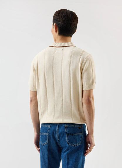 Men's Wool Polo Shirt - Percival x Warren - Ecru Cream | Percival Smart Buy