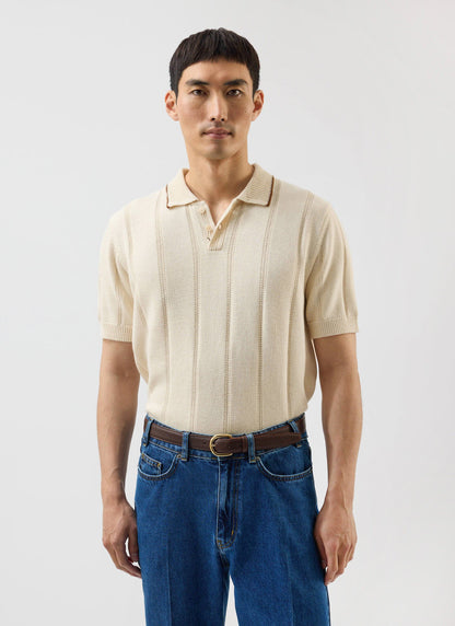 Men's Wool Polo Shirt - Percival x Warren - Ecru Cream | Percival Smart Buy