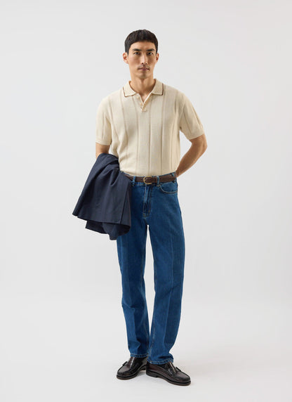 Men's Wool Polo Shirt - Percival x Warren - Ecru Cream | Percival Smart Buy