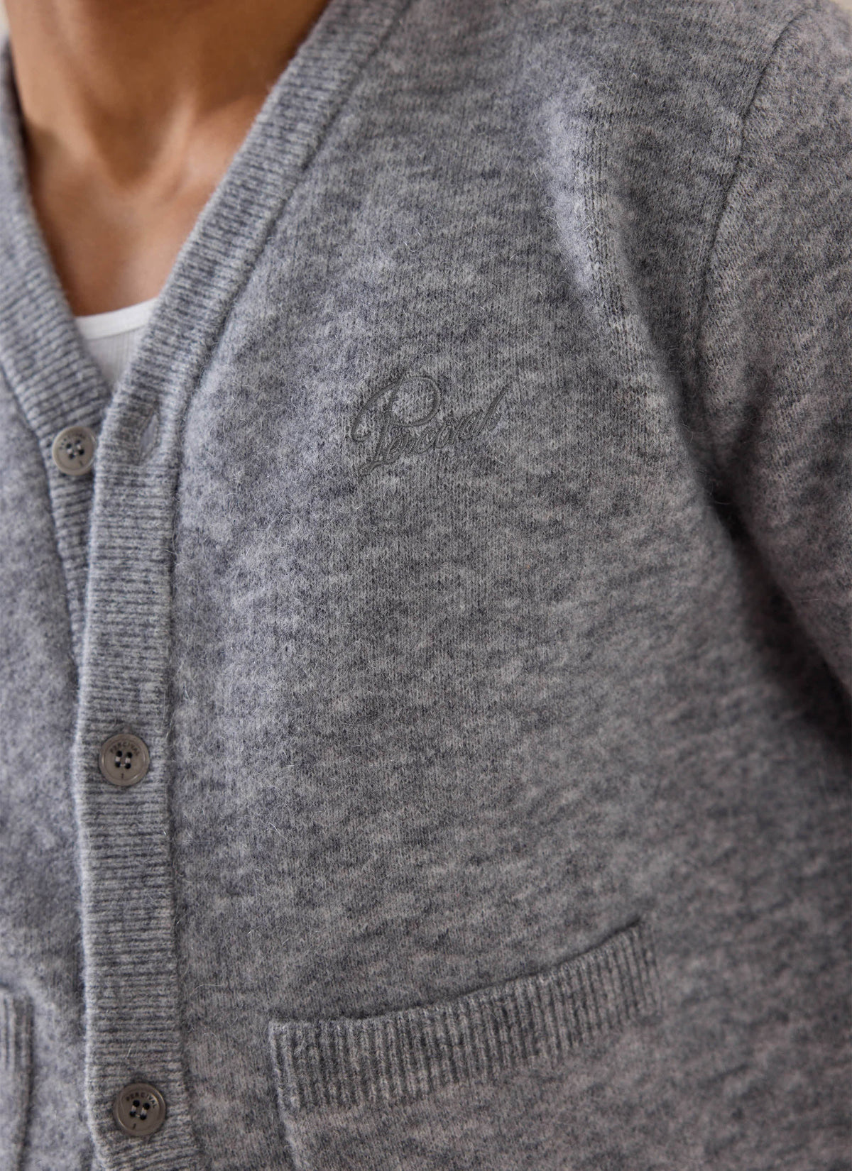 White Glove Boxy Cardigan - Grey Mohair - Percival | Percival Everyday